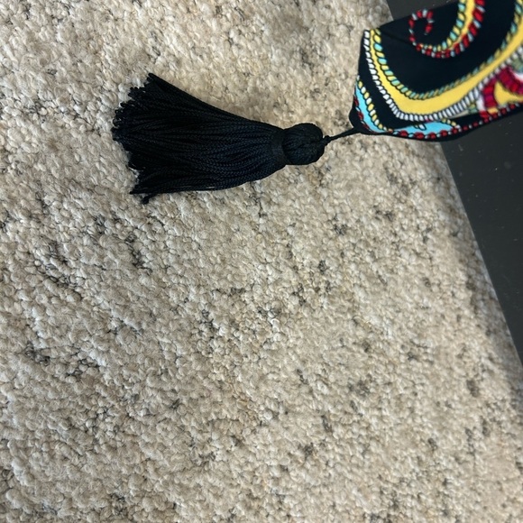 Diamond Tea M EUC tasseled hidden snap vintage robe- unbelievably bright & FAB - Picture 7 of 15